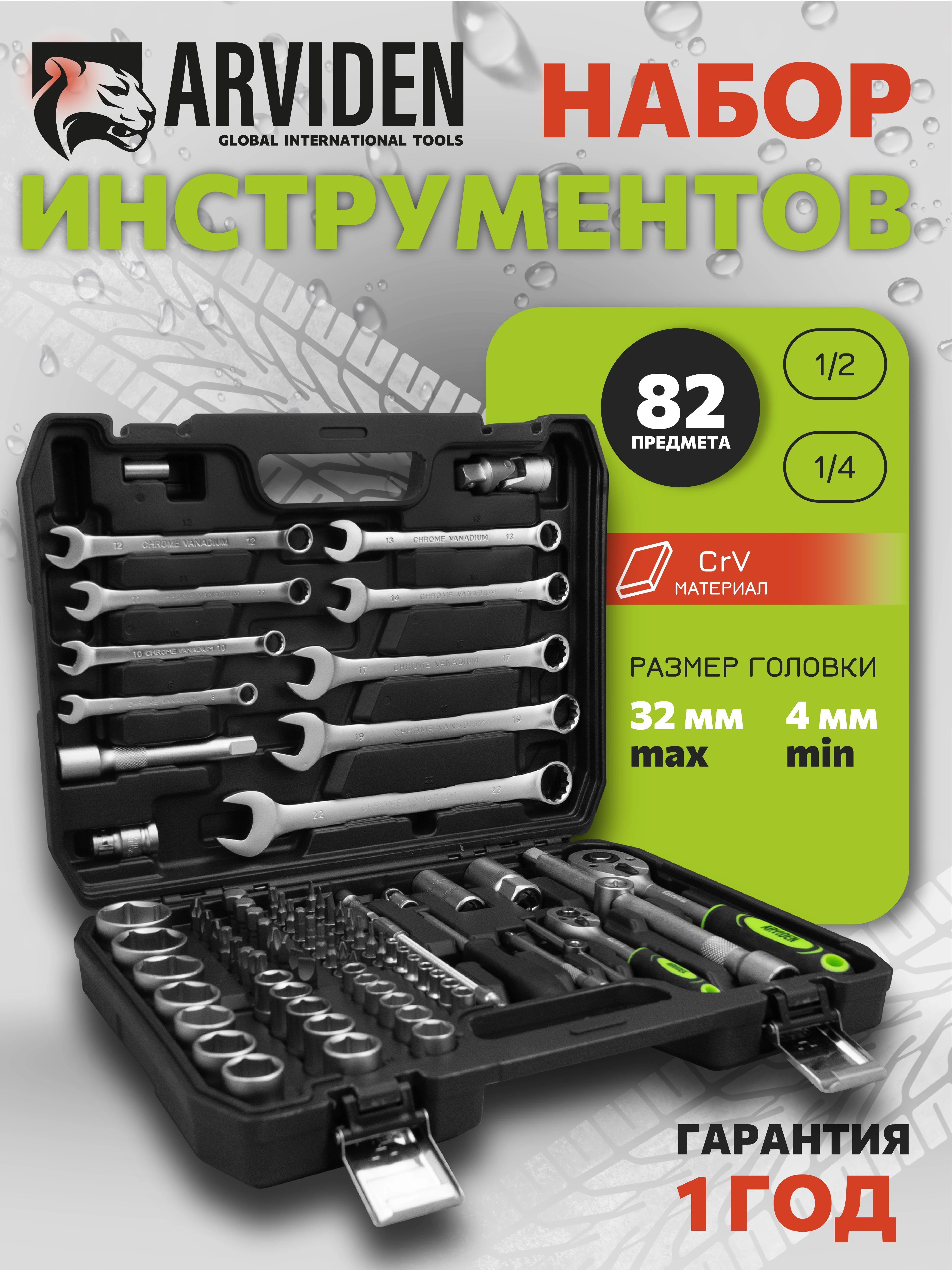 Набор инструментов 82 предмета ARVIDEN